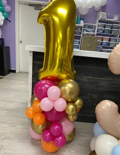 1st Birthday Balloon Arrangement