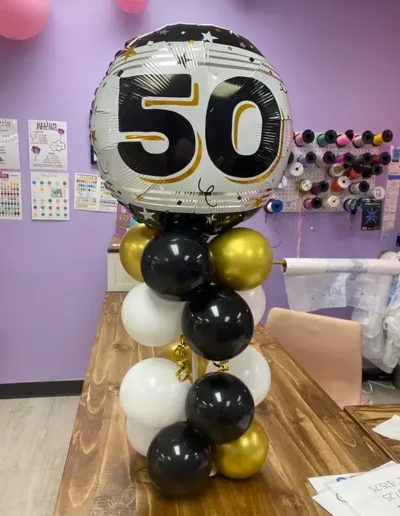 50th Birthday Table Arrangement